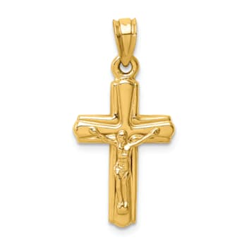 14K Yellow Gold Reversible Crucifix Pendant