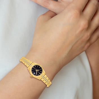 Ladies Charles Hubert IP-plated Black Dial Watch