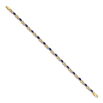 14k Yellow Gold and Rhodium Over 14k Yellow Gold Diamond and Sapphire
Infinity Bracelet