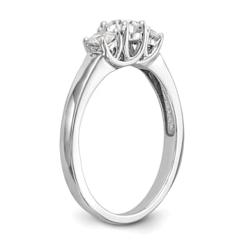 Rhodium Over 14K White Gold Lab Grown Diamond SI1/SI2, G H I, 3-Stone
Engagement Ring