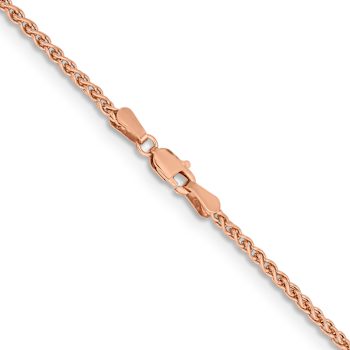 14k Rose Gold 2.1mm Solid Polished Spiga 16 Inch Chain