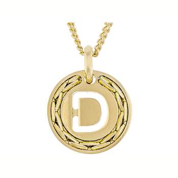 Cardano Initial D Pendant Necklace In 18K Gold Over Bronze