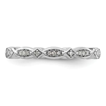 Sterling Silver Stackable Expressions Diamond Ring 0.112ctw