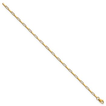14k Yellow Gold 2.23mm Polished Fancy Box Links Bracelet