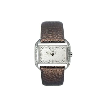 Tissot T-Wave Women's Silver Tone Dial Diamond Bezel Watch