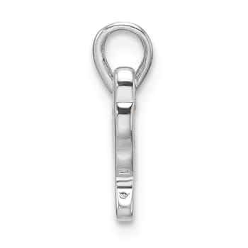 Rhodium Over Sterling Silver Pink Enamel and Cubic Zirconia Elephant
Children's Pendant