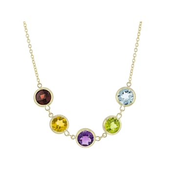 Multi-Gem 14k Yellow Gold 17" Necklace 4.65ctw