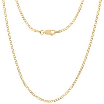 Cuban Link Chain Necklace 1.8MM In 14K Yellow Gold Over Sterling Silver
24 Inch