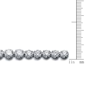 CZ Tennis Necklace In Sterling Silver 16 Inch
