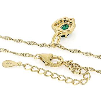 Lab Created Emerald GemIni Birthstone Pendant