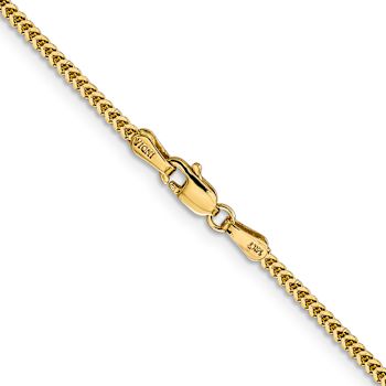 14k Yellow Gold Polished Solid 1.4mm Franco Link 24 Inch Chain
