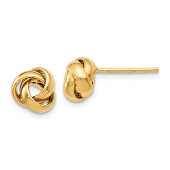 14k Yellow Gold Polished Knot Stud Earrings