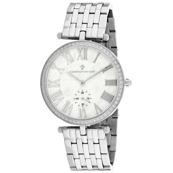 Christian Van Sant Women's Hush White Dial, Stainless Steel Watch