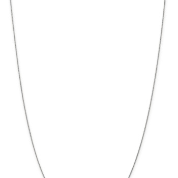 Rhodium Over 14k White Gold 0.75mm Solid Round Open Link Cable 14 Inch Chain