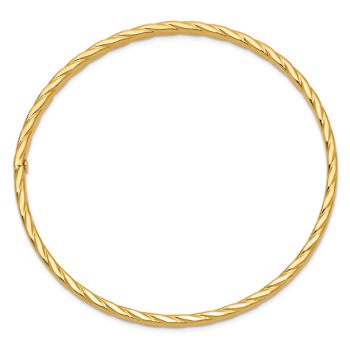 10k Yellow Gold 4mm Twisted Textured Slip-on Bangle