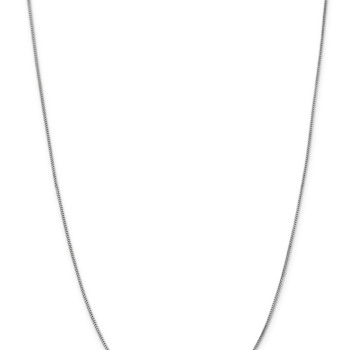 Rhodium Over 14k White Gold 0.9mm Solid Franco 22 Inch Chain