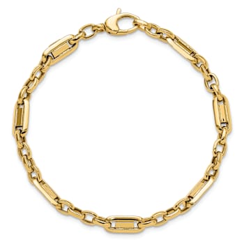 14k Yellow Gold 5.28mm Polished Fancy Link Bracelet