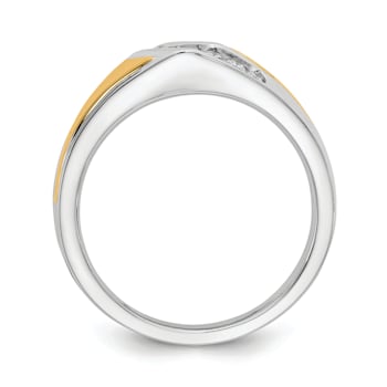 14K Two-tone Yellow and White Gold Lab Grown Diamond SI1/SI2, G H I,
Men's Ring