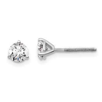 14K White Gold Lab Grown Diamond 3/4ctw Certified VS/SI GH Screw Back
3-Prong Earrings
