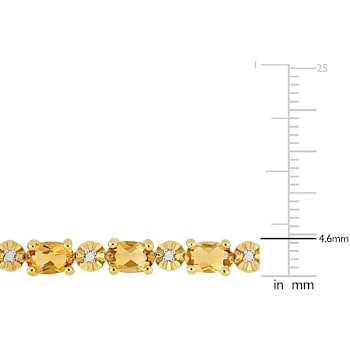 Citrine and Diamond Accent 18k Yellow Gold Over Sterling Silver Tennis
Bracelet 8.10ctw