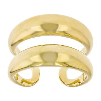 Polished Two Row Domed Ring In 18K Gold Over Bronze