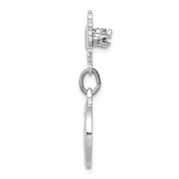 Rhodium Over Sterling Silver Miraculous Medal Dangle Pin Brooch