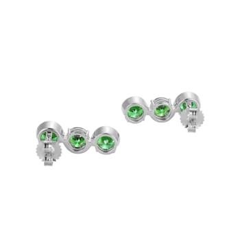 Green Cubic Zirconia Platinum Over Silver May Birthstone Earrings 7.49ctw
