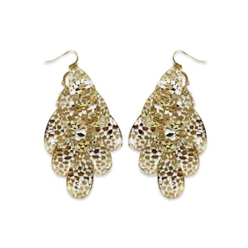 Gold Tone Filigree Drop Cluster Earring