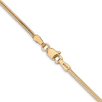 14K Yellow Gold 1.6mm Round Snake Chain Necklace