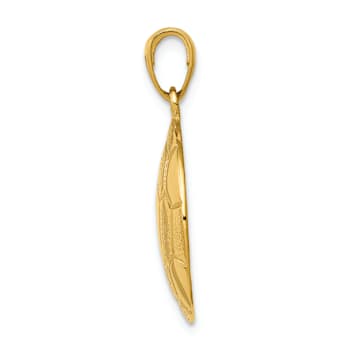 14k Yellow Gold Textured Soccer Ball Pendant
