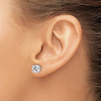 Rhodium Over 14K Gold Certified Lab Grown Diamond 3ct. VS/SI GH+,
4-Prong Earrings