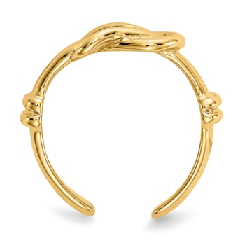14K Yellow Gold Love Knot Toe Ring