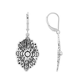 Oxidized Sterling Silver Feather Dangle Earrings