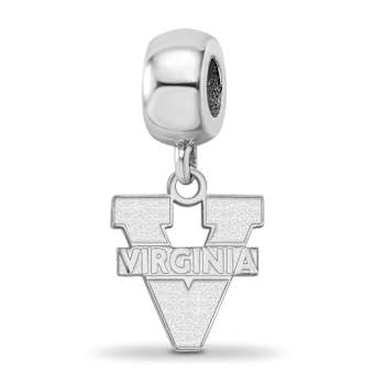 Sterling Silver Rhodium-plated LogoArt University of Virginia Small
Dangle Bead