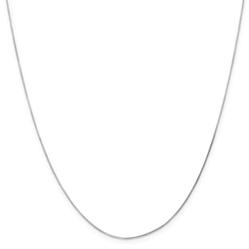 14K White Gold 0.5mm Octagonal Snake Chain Necklace