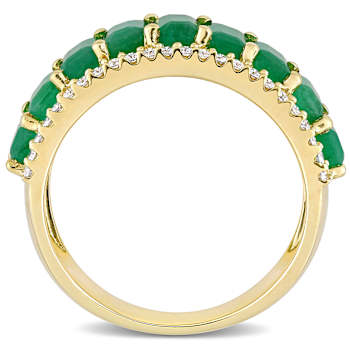Emerald and Diamond 14K Yellow Gold Ring 2.72ctw
