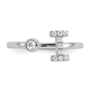 Rhodium Over 14K White Gold Lab Grown Diamond VS/SI GH, Initial I
Adjustable Ring