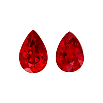 Ruby 6x4mm Pear Shape Matched Pair 1.21ctw