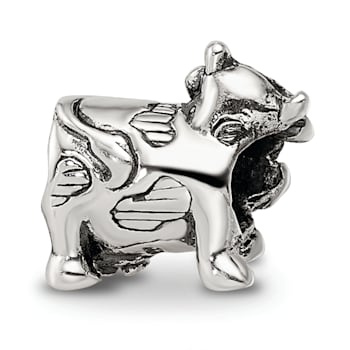 Sterling Silver Cow with Bow Bead