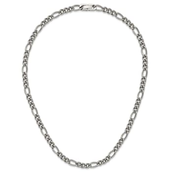 Titanium 7mm Solid Polished Figaro 22 Inch Chain