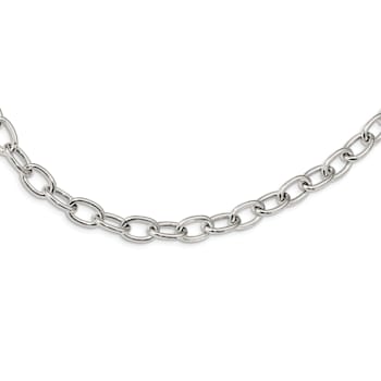 Sterling Silver Open Link Cable 8.50mm Necklace