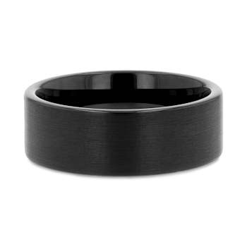 SAN ANTONIO Flat Black Tungsten Carbide Band with Brushed Finish 8mm