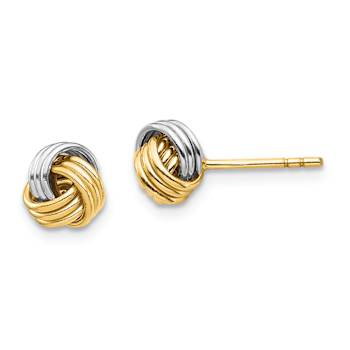 14k Two-tone 6.26mm Love Knot Stud Earrings