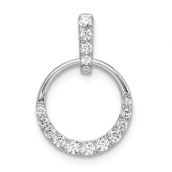 Rhodium Over 10k White Gold 0.26 cttw Diamond Circle Pendant