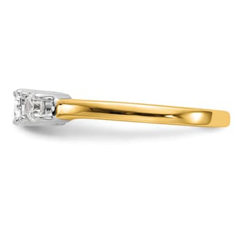 14K Two-tone Gold Lab Grown Diamond SI1/SI2, G H I, 3-Stone Engagement Ring