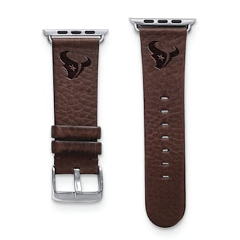 Gametime Houston Texans Leather Band fits Apple Watch (42/44mm M/L
Brown). Watch not included.