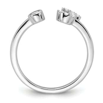 Rhodium Over 14K White Gold Lab Grown Diamond VS/SI GH, Initial J
Adjustable Ring