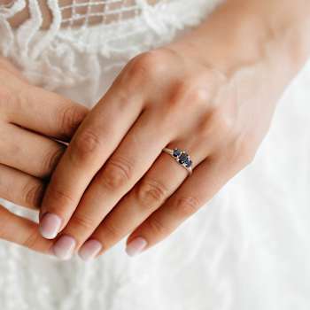 Blue Sapphire and Diamond 10K Yellow Gold Ring 1.02ctw