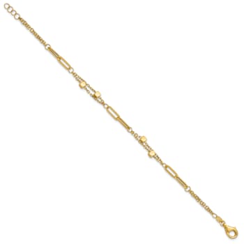 14k Yellow Gold Polished Fancy Link Bracelet