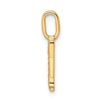 14K Yellow Gold Diamond Letter F Initial Pendant